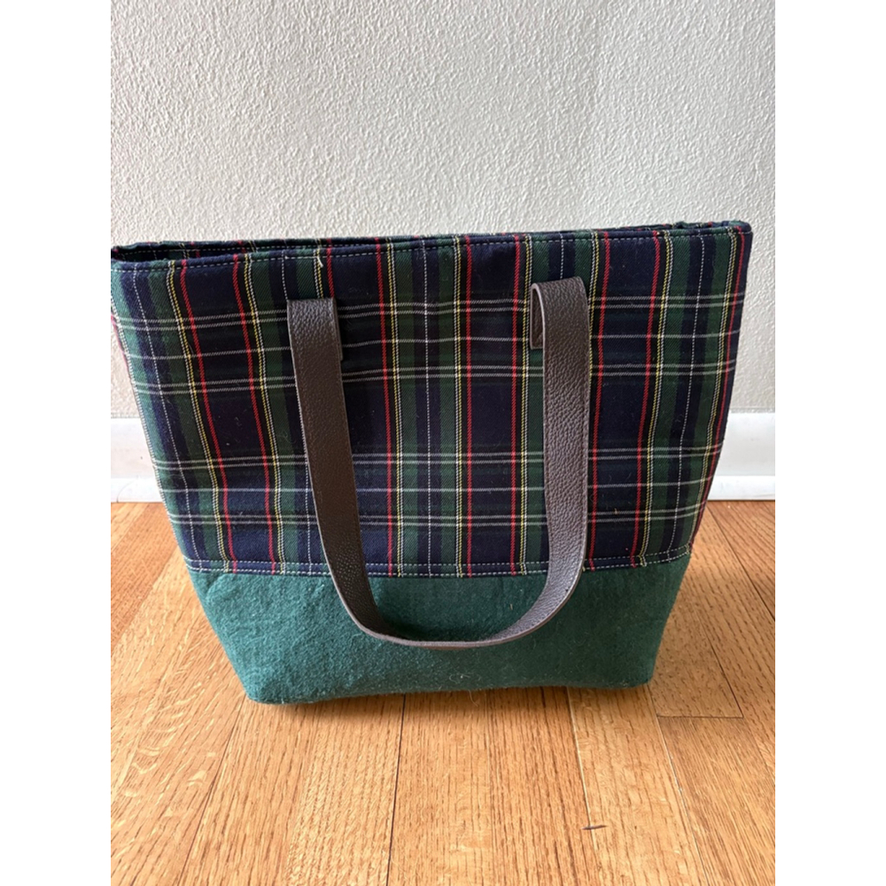 Punctuate Plaid Tote Bag